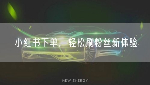 小红书下单,轻松刷粉丝新体验