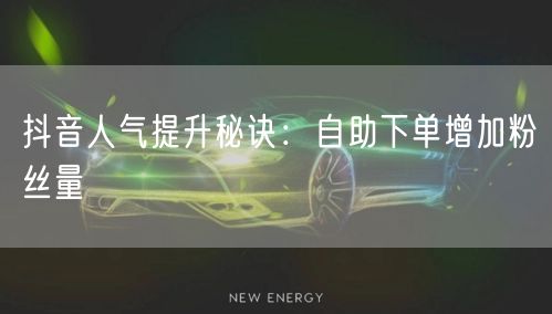 抖音人气提升秘诀：自助下单增加粉丝量