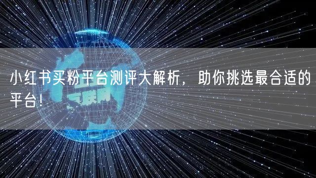 小红书买粉平台测评大解析，助你挑选最合适的平台！