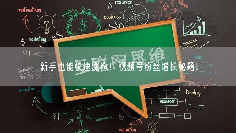 新手也能快速涨粉！视频号粉丝增长秘籍！