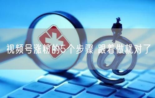 视频号涨粉的5个步骤 跟着做就对了