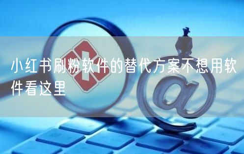 小红书刷粉软件的替代方案不想用软件看这里